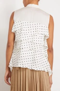 Sacai Polka Dot Flock Print Pullover In Off White -All Seasons Style sacai PolkaDotFlockPrintPulloverinOffWhite 3