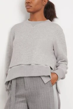 Sacai Sponge Sweat Pullover In Light Gray 8 Sacai Sponge Sweat Pullover In Light Gray -All Seasons Style sacai SpongeSweatPulloverinLightGray 2