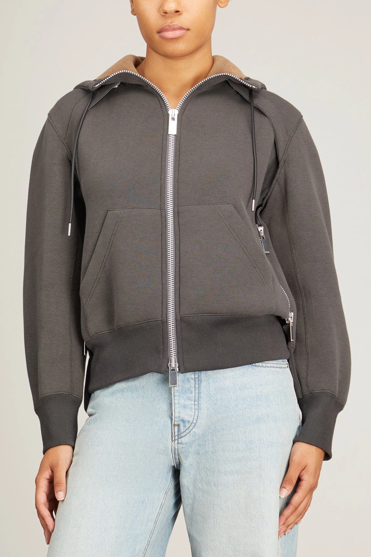 Sacai Sponge Sweat Hoodie In C/Gray 5 Sacai Sponge Sweat Hoodie In C/Gray - Image 3