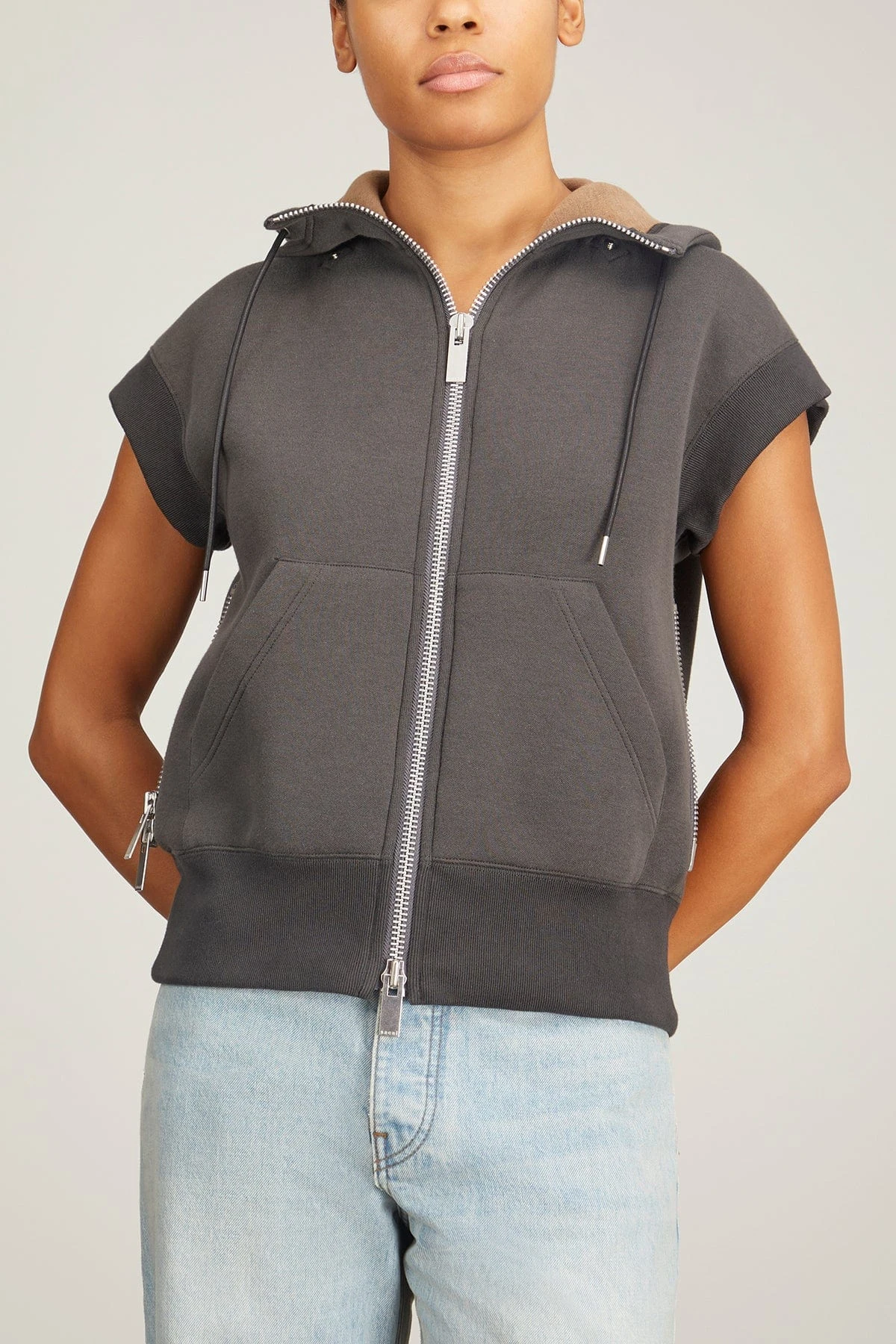 Sacai Sponge Sweat Hoodie In C/Gray 8 Sacai Sponge Sweat Hoodie In C/Gray - Image 6