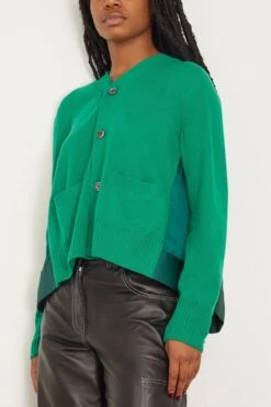 Sacai Wool Knit Cardigan In Green 7 Sacai Wool Knit Cardigan In Green -All Seasons Style sacai wool knit cardigan in green 2