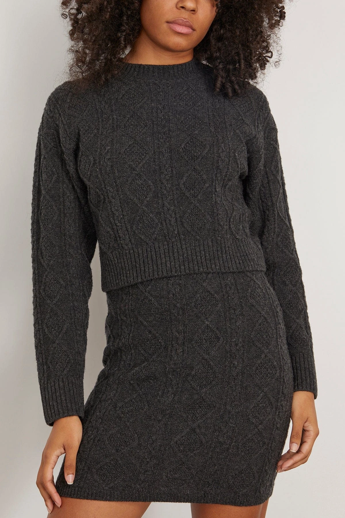 Samsoe Samsoe Eliette Crew Neck Crop Sweater In Phantom 5 Samsoe Samsoe Eliette Crew Neck Crop Sweater In Phantom - Image 3