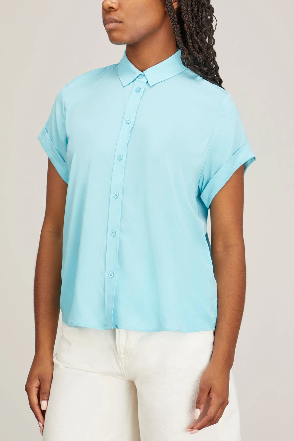 Samsoe Samsoe Majan Short Sleeve Shirt In Blue Topaz 5 Samsoe Samsoe Majan Short Sleeve Shirt In Blue Topaz - Image 3