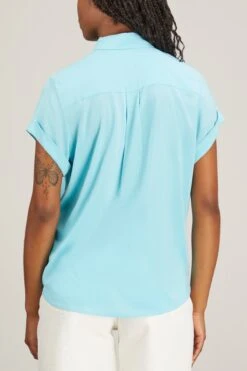 Samsoe Samsoe Majan Short Sleeve Shirt In Blue Topaz 9 Samsoe Samsoe Majan Short Sleeve Shirt In Blue Topaz -All Seasons Style samsoe MajanShortSleeveShirtinBlueTopaz 3