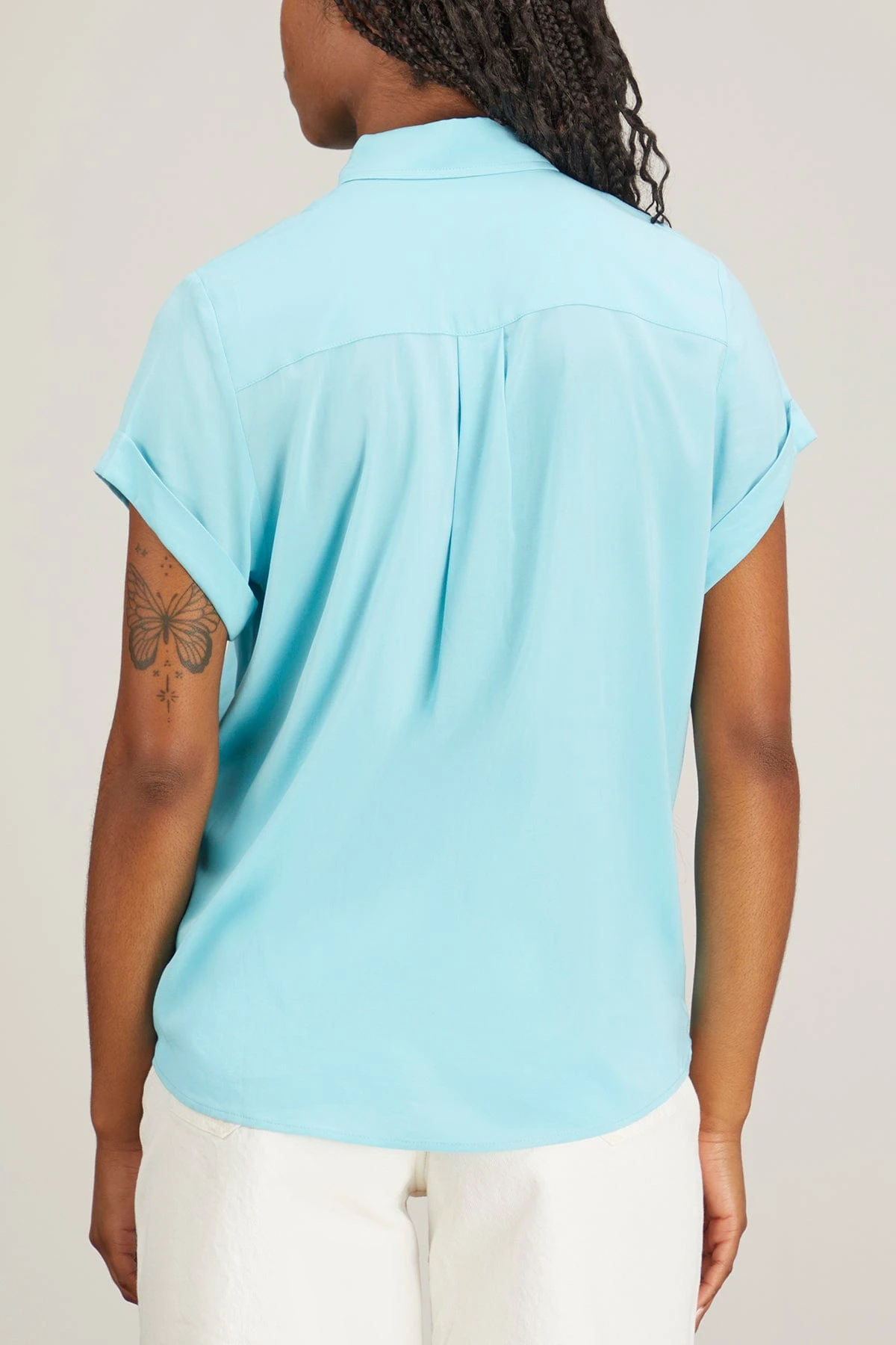 Samsoe Samsoe Majan Short Sleeve Shirt In Blue Topaz 6 Samsoe Samsoe Majan Short Sleeve Shirt In Blue Topaz - Image 4