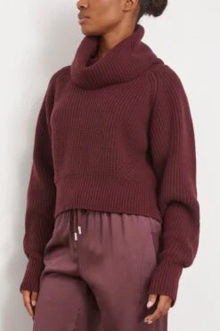 High Neck Sweater In Bordeaux -All Seasons Style sasuphi HighNeckSweaterinBordeaux 2