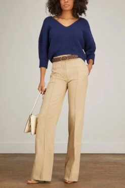 Front Page -All Seasons Style sasuphi straight leg trouser in khaki 1