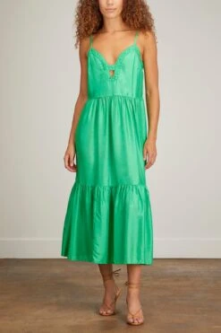 SEA Kyle Solid Slip Dress With Braid In Lime 8 SEA Kyle Solid Slip Dress With Braid In Lime -All Seasons Style sea kyle solid slip dress with braid in lime 2