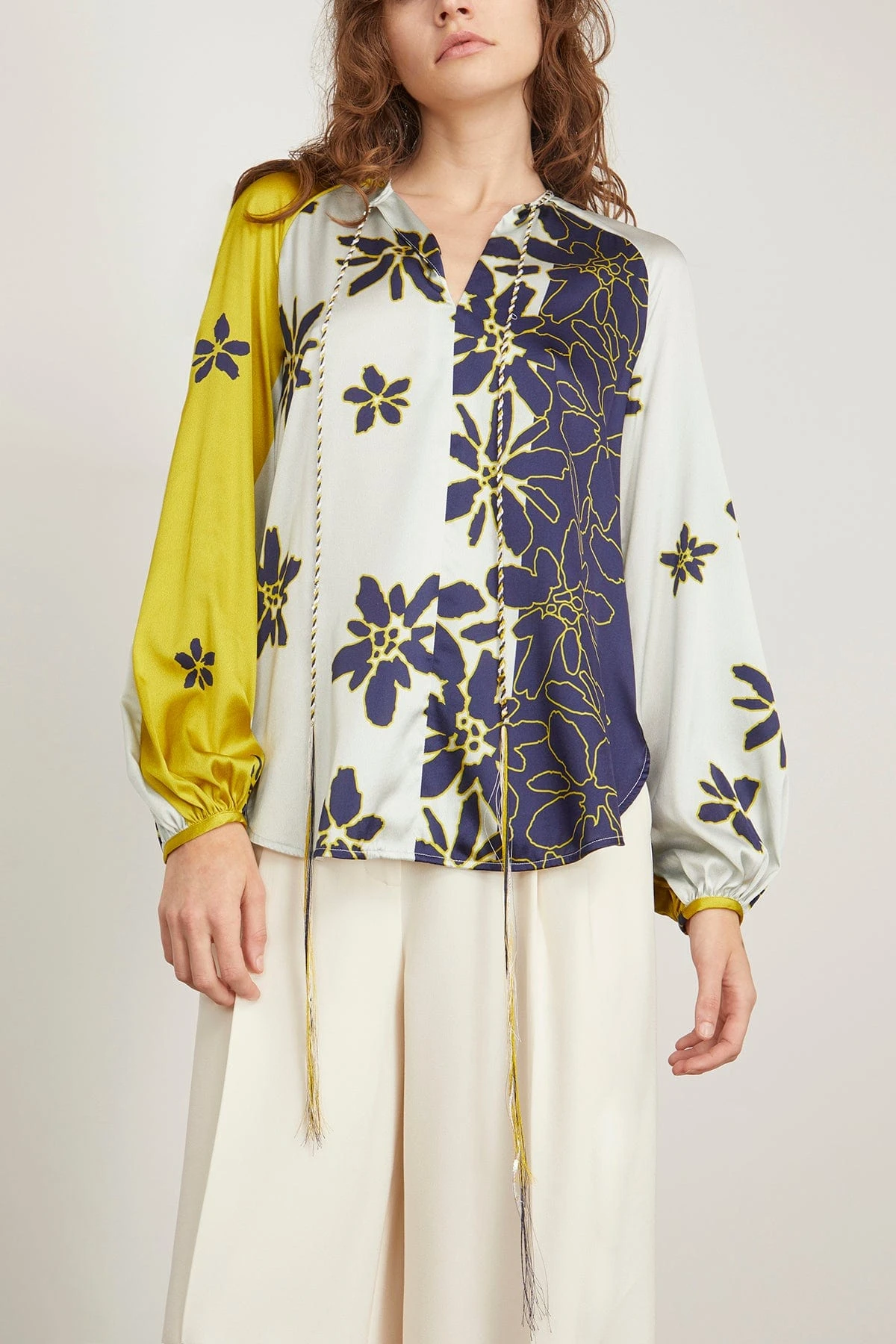 Vigolene Blouse In Navy Citrine Floral 5 Vigolene Blouse In Navy Citrine Floral - Image 3