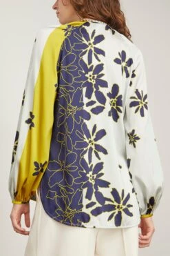 Vigolene Blouse In Navy Citrine Floral 9 Vigolene Blouse In Navy Citrine Floral -All Seasons Style silvia tcherassi vigolene blouse in navy citrine floral 3
