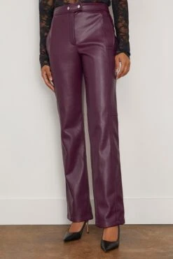 Dahlia Straight Leg Pant In Plum -All Seasons Style simkhai DahliaStraightLegPantinPlum 2