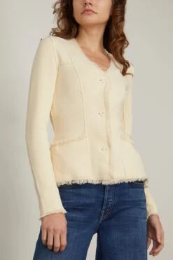 Medina Blazer With Patch Pockets In Natural White 8 Medina Blazer With Patch Pockets In Natural White -All Seasons Style simkhai MedinaBlazerwithPatchPocketsinNaturalWhite 2