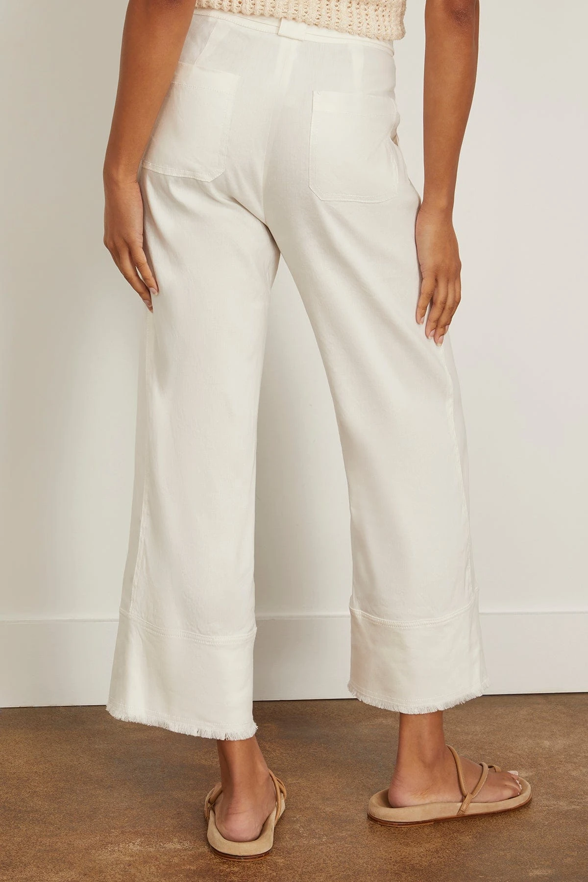 Summer Staples Belted Crop Wide Leg Pant In White 6 Summer Staples Belted Crop Wide Leg Pant In White - Image 4