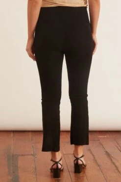 High Waist Crop Flare Legging In Black Suede 10 High Waist Crop Flare Legging In Black Suede -All Seasons Style sprwmn HighWaistCropFlareLegginginBlackSuede 3