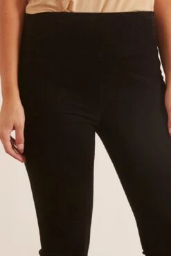 High Waist Crop Flare Legging In Black Suede 11 High Waist Crop Flare Legging In Black Suede -All Seasons Style sprwmn HighWaistCropFlareLegginginBlackSuede 4