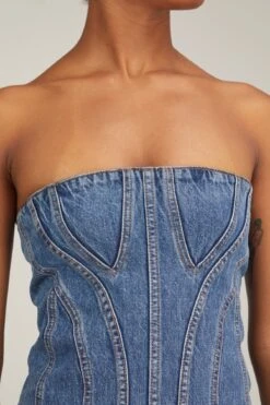 STELLA MCCARTNEY Vintage Denim Strapless Top In Mid Blue 12 STELLA MCCARTNEY Vintage Denim Strapless Top In Mid Blue -All Seasons Style stellamccartney VintageDenimStraplessTopinMidBlue 4