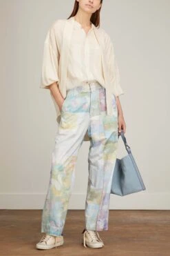 No Collar Workshirt In Cream 8 No Collar Workshirt In Cream -All Seasons Style tanaka NoCollarWorkshirtinCream 1