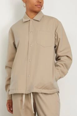 Padded Coach Shirt In Sand Beige 8 Padded Coach Shirt In Sand Beige -All Seasons Style tanaka PaddedCoachShirtinSandBeige 2