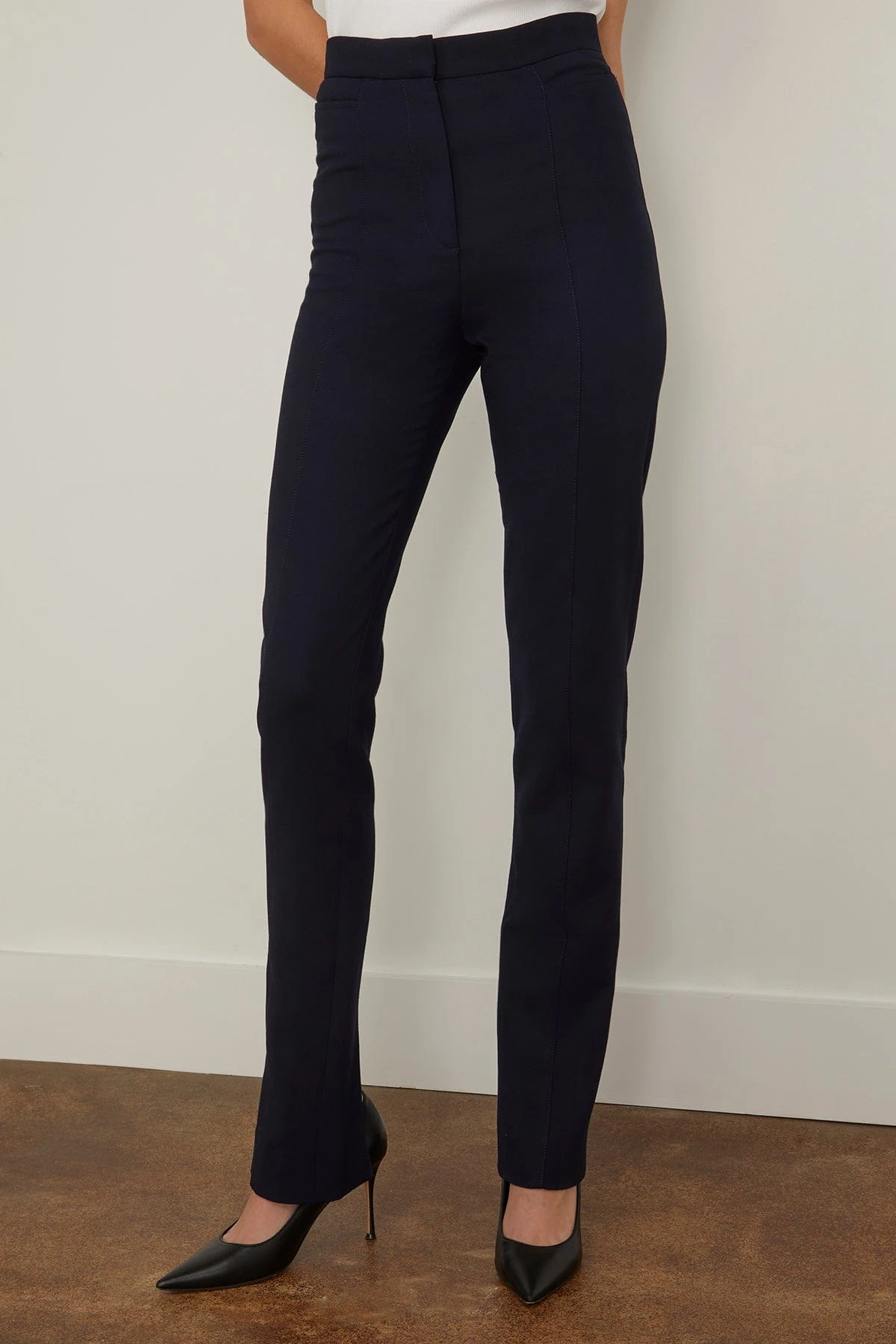 Toteme Slim Crepe Suit Trousers In Navy 5 Toteme Slim Crepe Suit Trousers In Navy - Image 3
