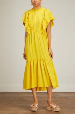 ULLA JOHNSON Ilaria Dress In Sunsprite -All Seasons Style ullajohnson IlariaDressinSunsprite 2