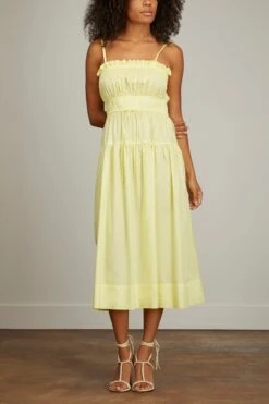 ULLA JOHNSON Lisbet Dress In Lemon Quartz -All Seasons Style ullajohnson LisbetDressinLemonQuartz 2