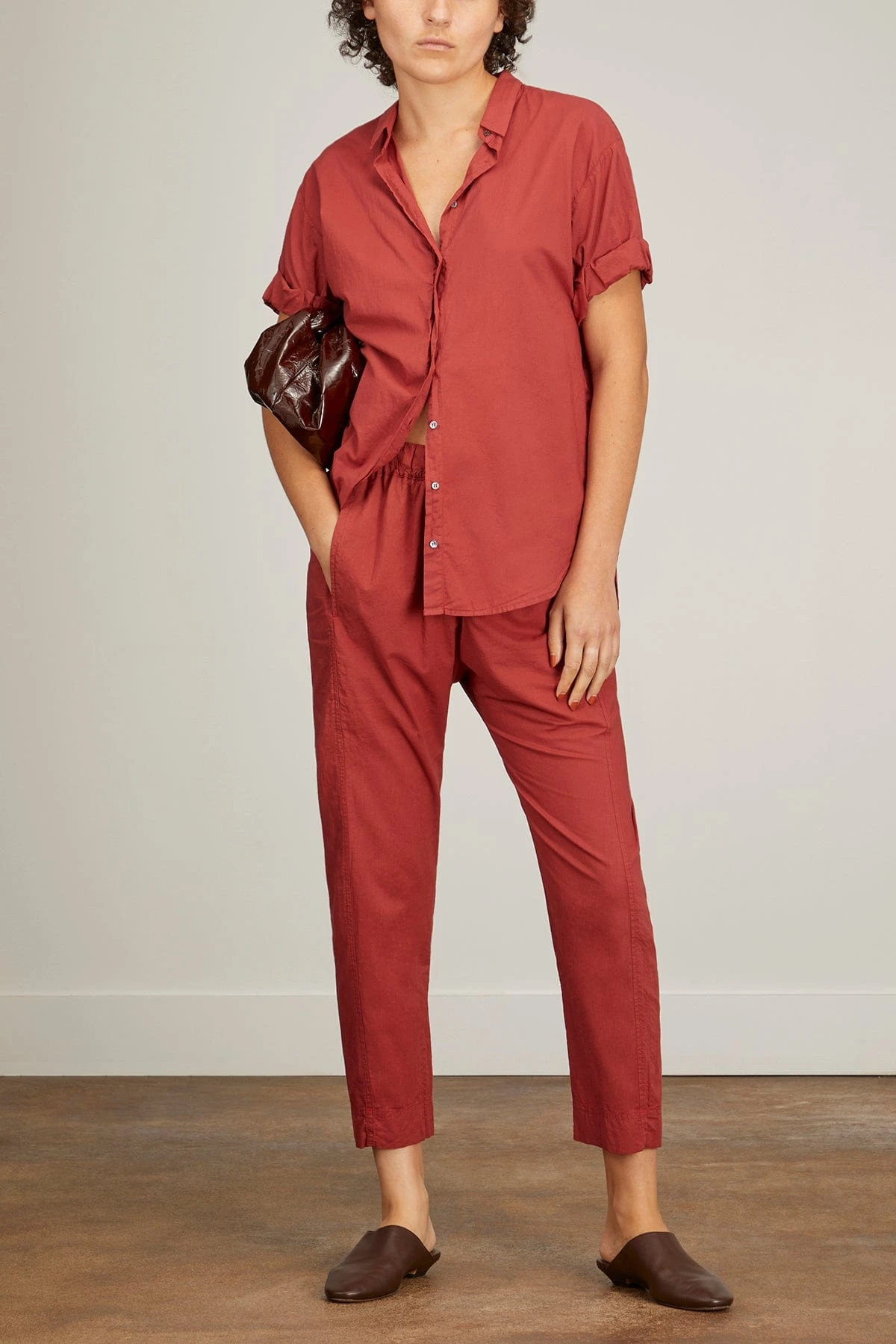 Channing Shirt In Brick Red 4 Channing Shirt In Brick Red - Image 2