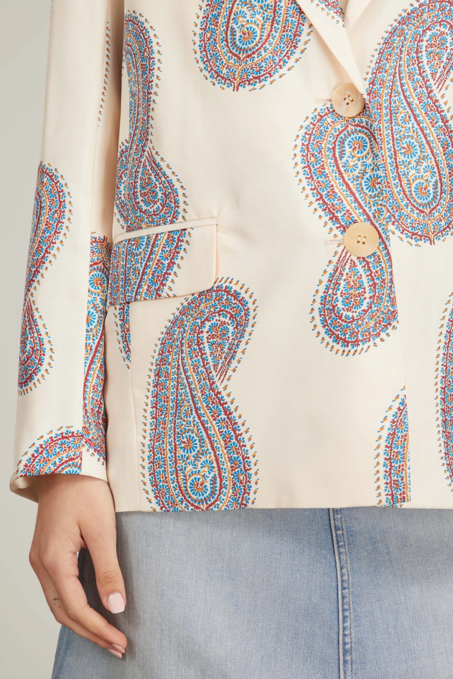 Rowe Blazer In Ivory Paisley 7 Rowe Blazer In Ivory Paisley - Image 5