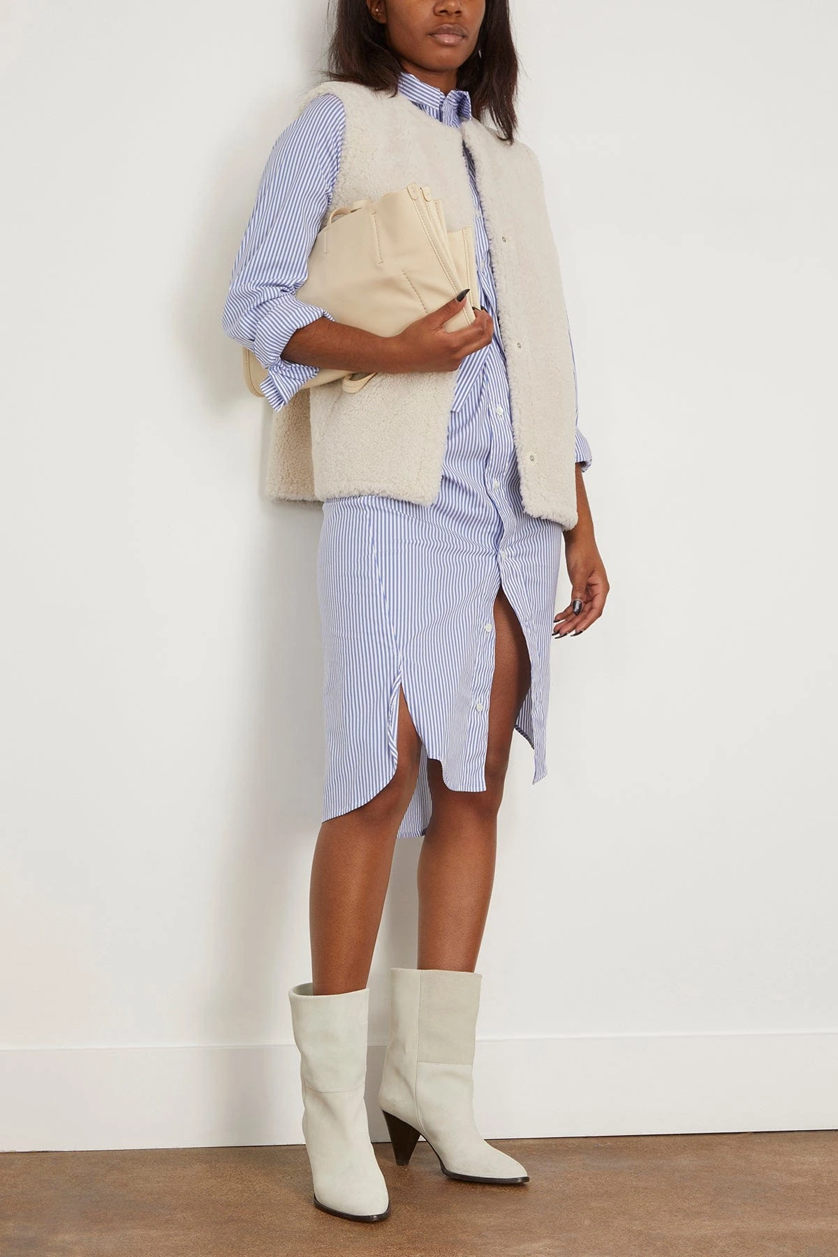 Curly Lamb Vest In Meringue 4 Curly Lamb Vest In Meringue - Image 2