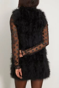 Feathers Vest In Noir 8 Feathers Vest In Noir -All Seasons Style yvessalomon FeathersVestinNoir 3