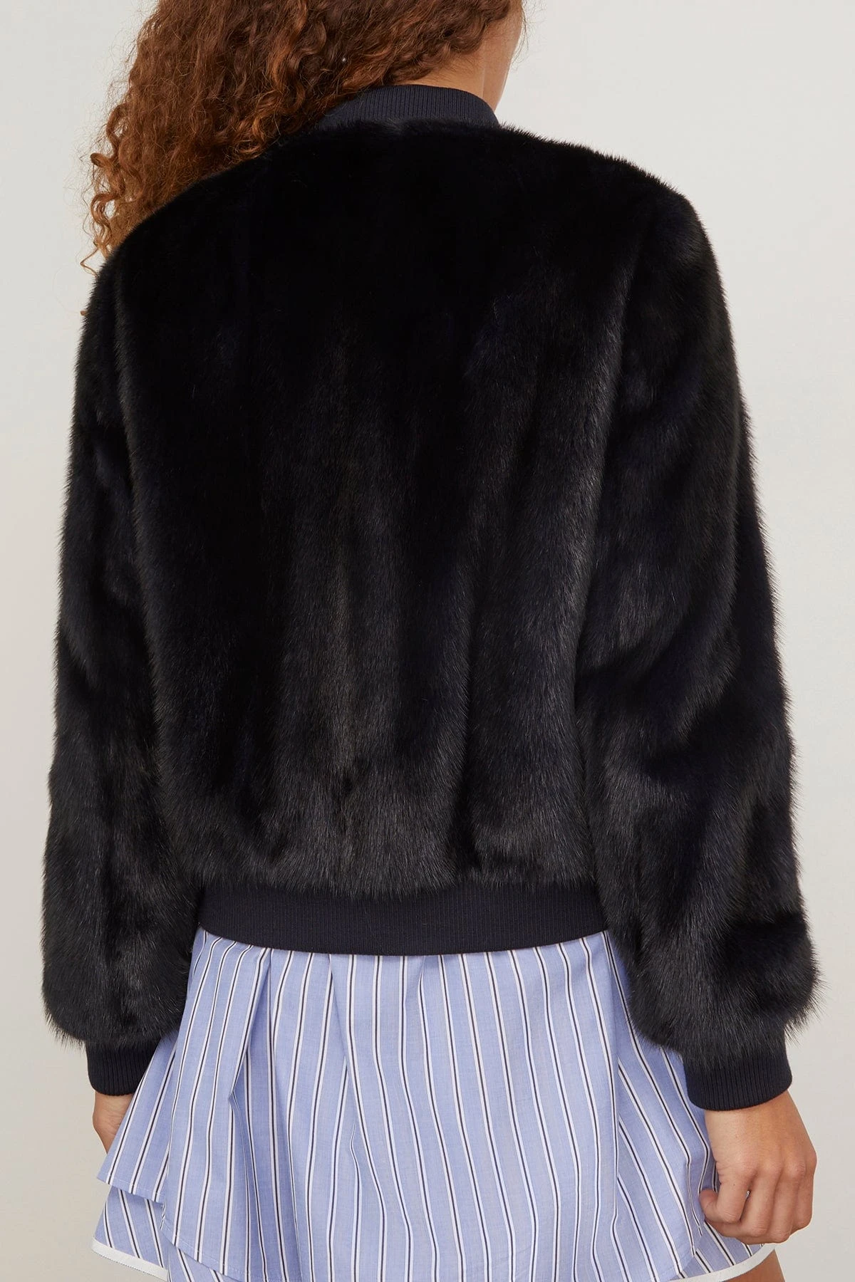 Reversible Technical Jacket With Mink Trim In Dark Blue 6 Reversible Technical Jacket With Mink Trim In Dark Blue - Image 4